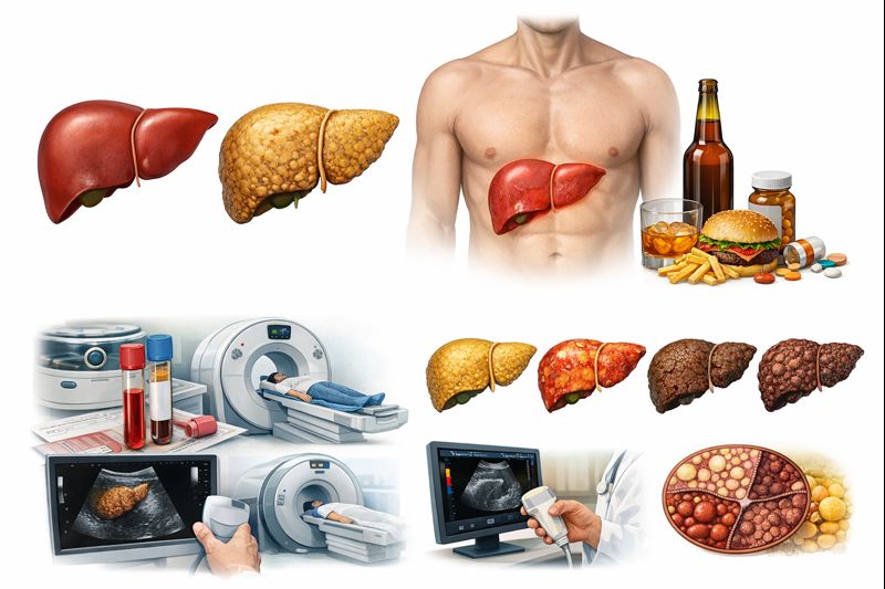 دهون الكبد (الكبد الدهني): الأسباب، الأعراض، التشخيص، العلاج، ونمط الحياة